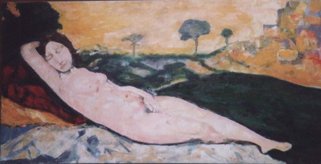 130x70 olio a spatola su tela, "collezione privata  como 2000.